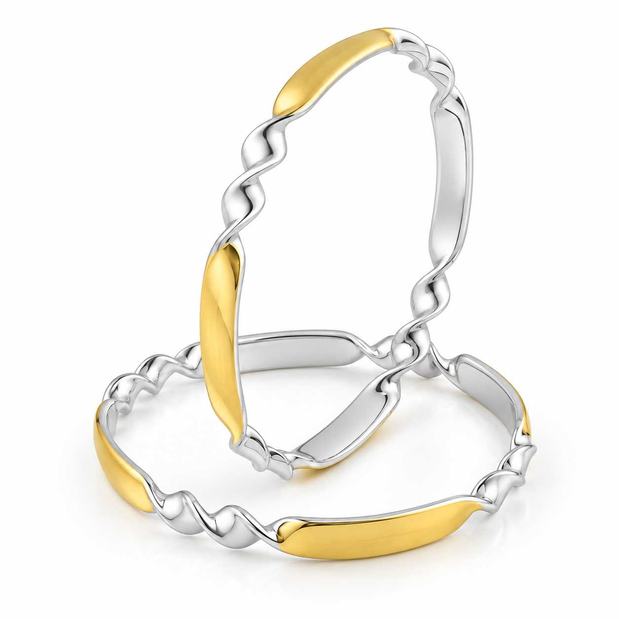 Gold Polish Wave Bangle