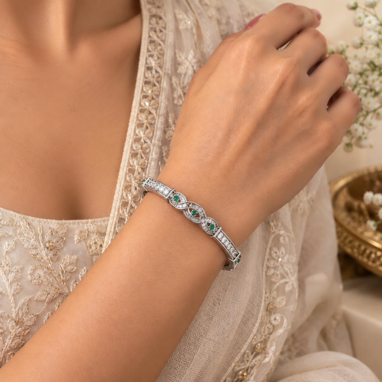 Oxidized Floral Heritage Bangle preview
