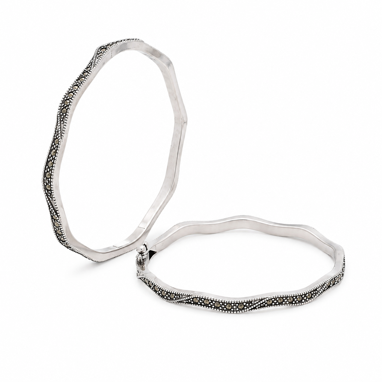 Ruby Stone Silver Tennis Bangle – OYA by Gemkara view 2