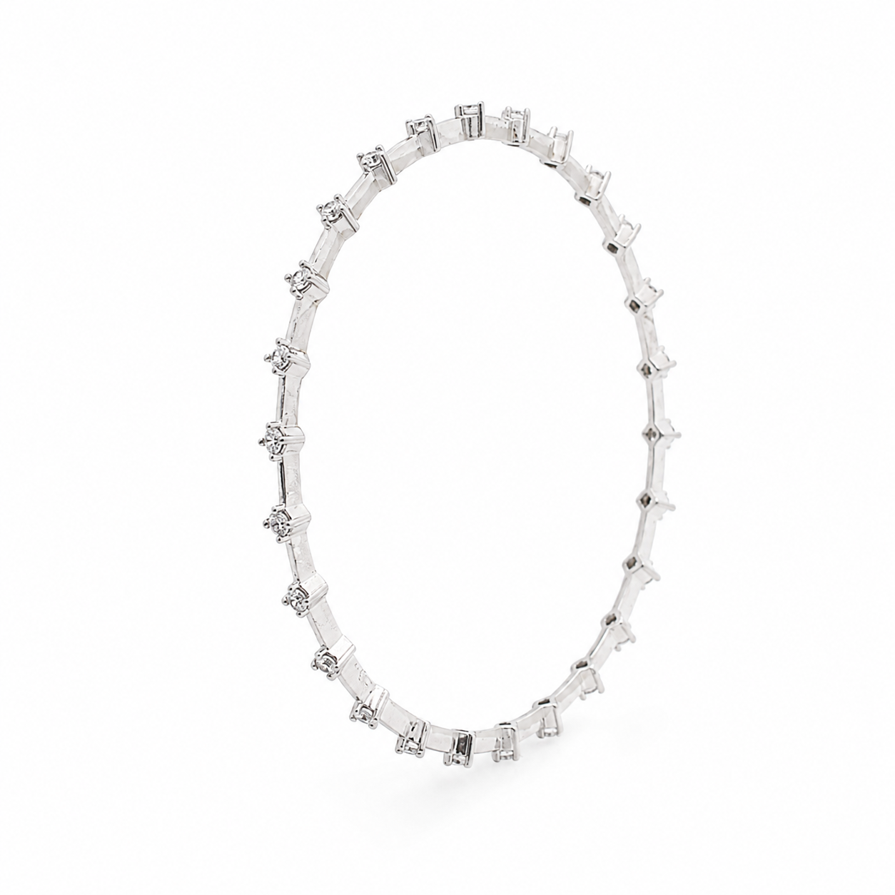 Diamond Link Silver Bracelet – OYA by Gemkara view 2