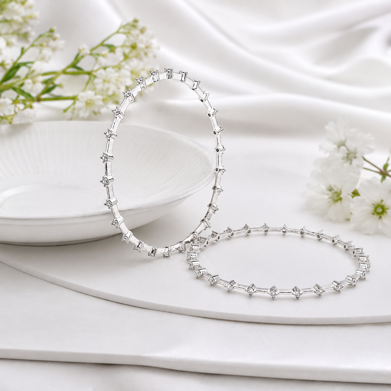 Diamond Link Silver Bracelet – OYA by Gemkara view 3