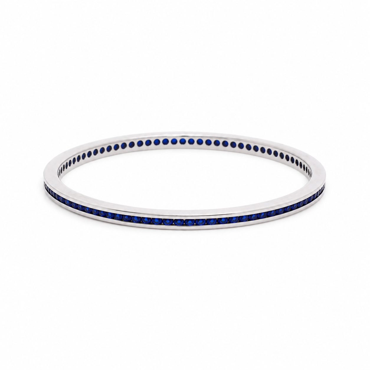 Blue Sapphire Silver Bracelet – OYA by Gemkara view 1
