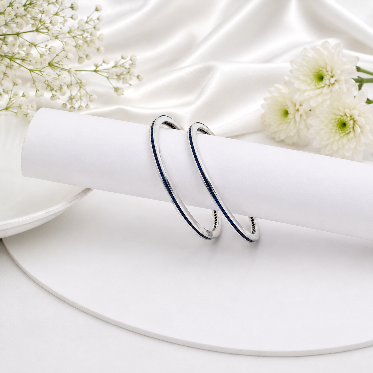 Blue Sapphire Silver Bracelet – OYA by Gemkara view 3