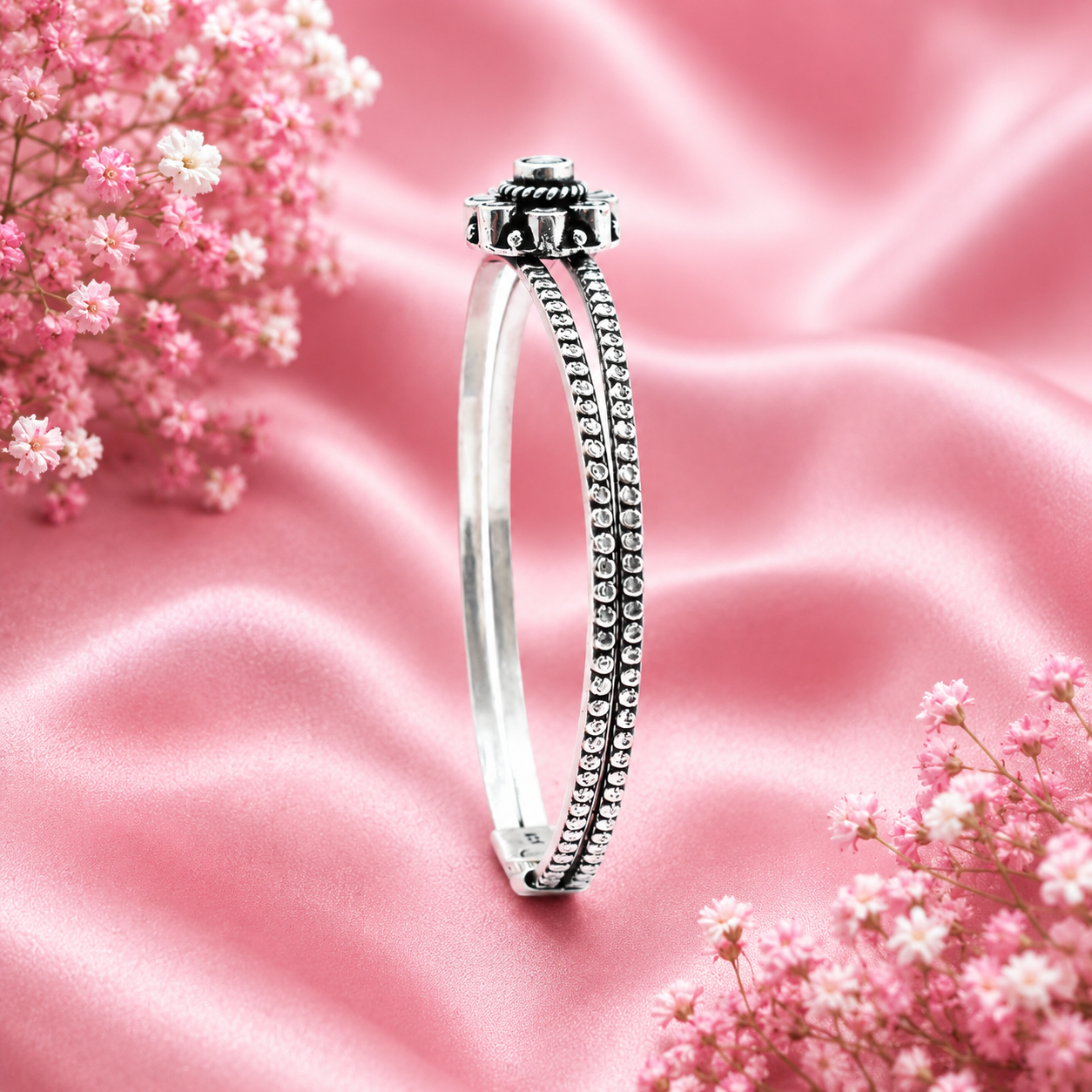 Flower Bracelet – 925 Sterling Silver – OYA by Gemkara view 3