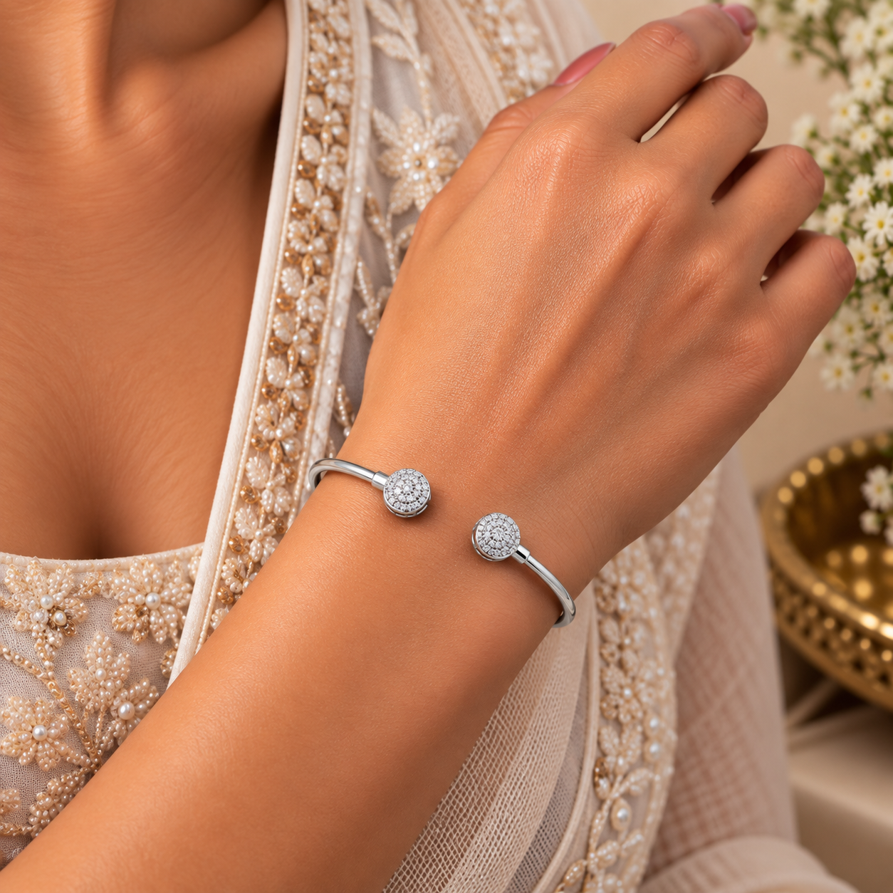 Halo Spark Bangle – 925 Sterling Silver – OYA by Gemkara view 2