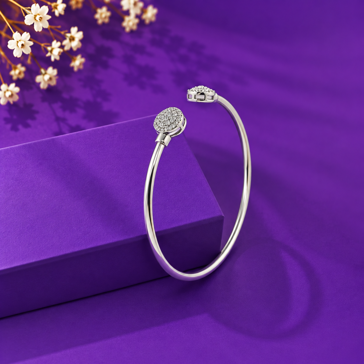Halo Spark Bangle – 925 Sterling Silver – OYA by Gemkara view 4