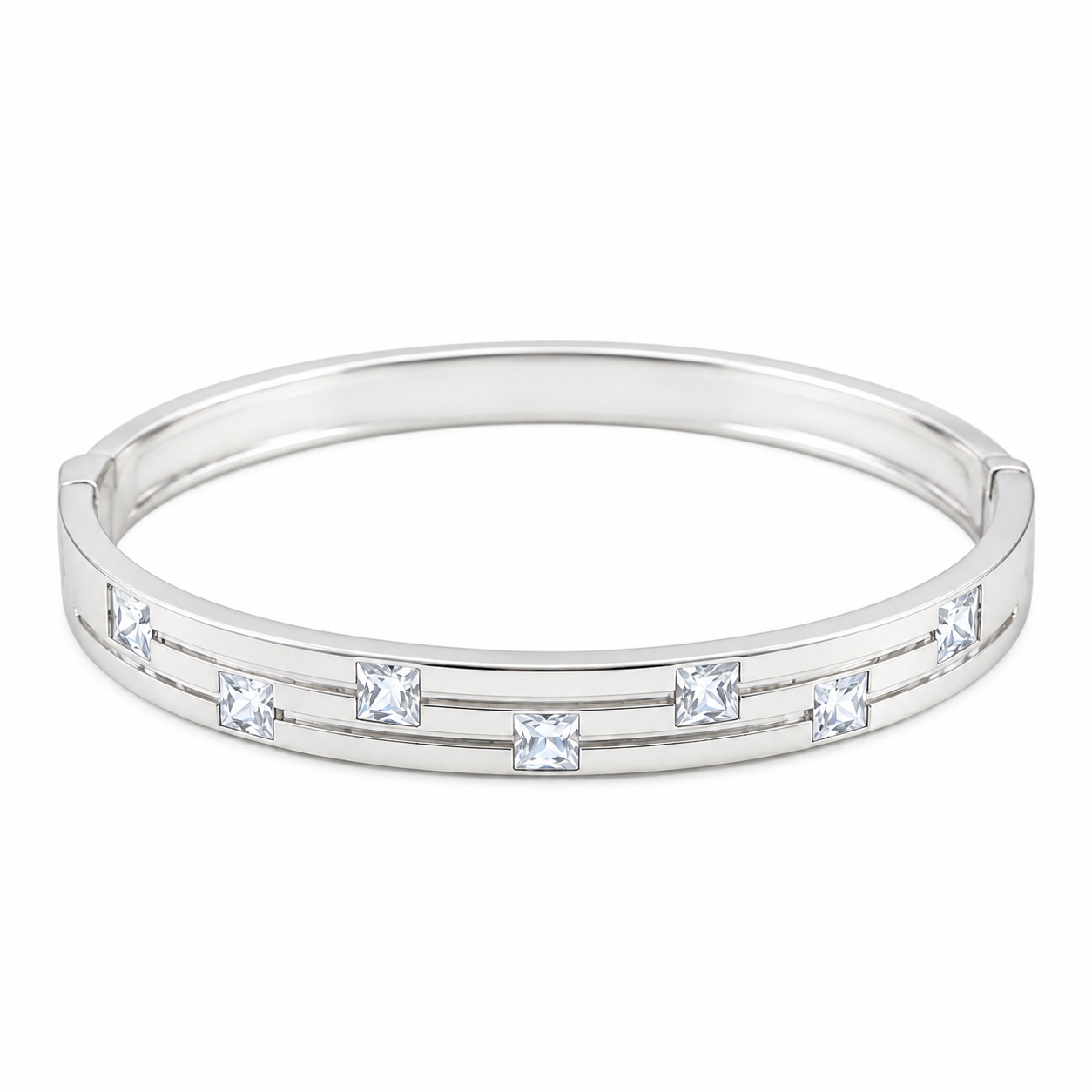 Square Spark Kada – 925 Sterling Silver – OYA by Gemkara view 1