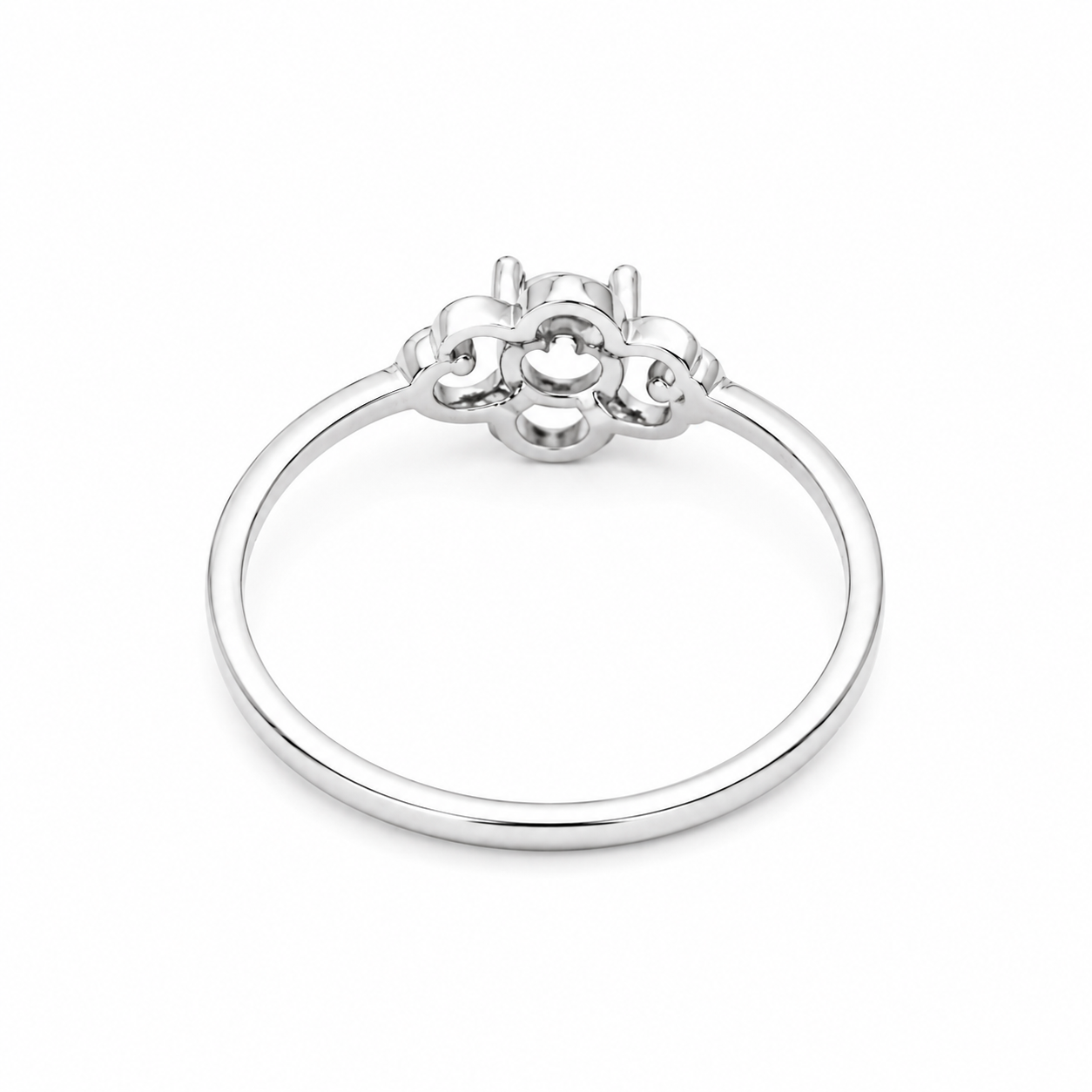 Scroll Solitaire Ring – 925 Sterling Silver – OYA by Gemkara view 4