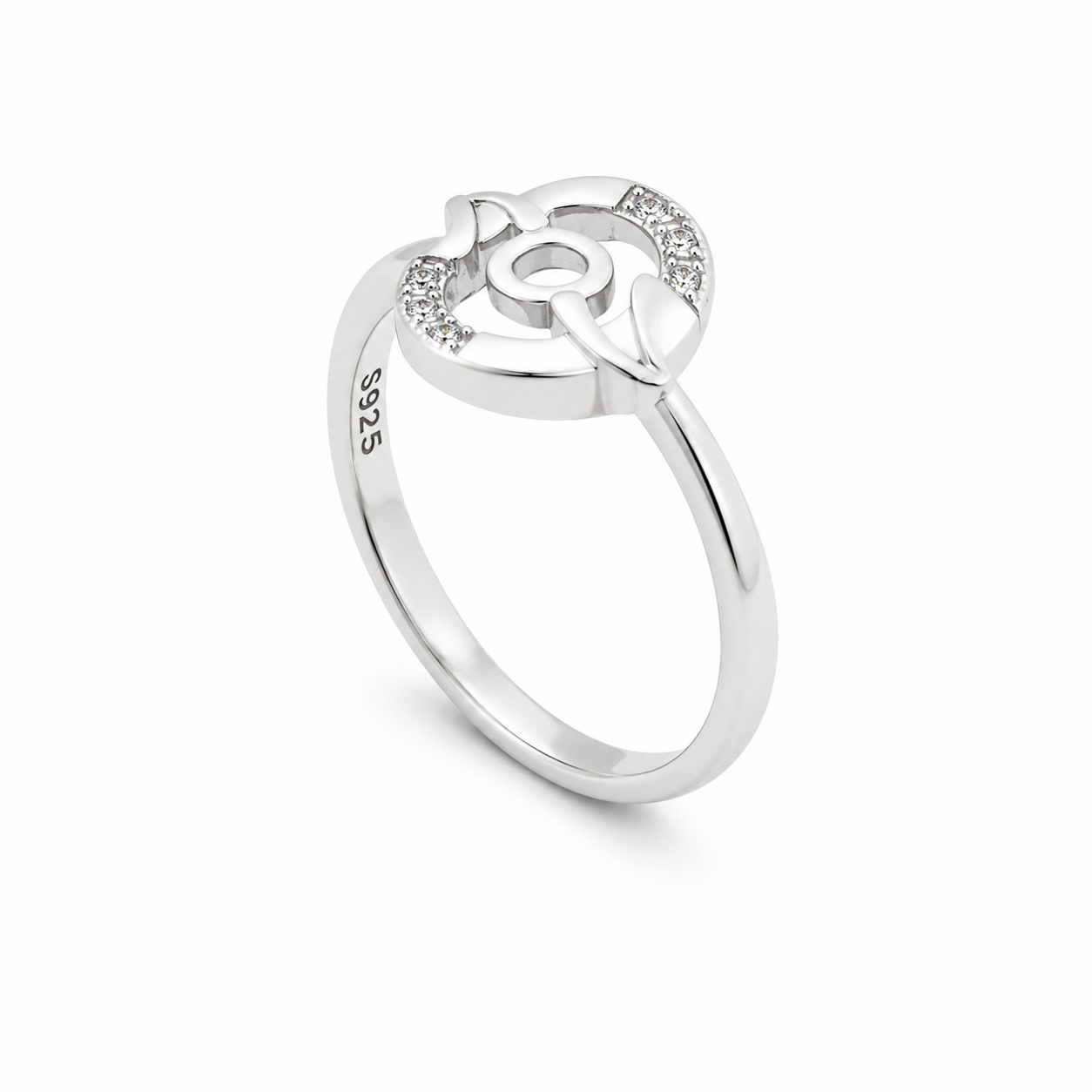 Infinity Circle CZ Ring – 925 Sterling Silver – OYA by Gemkara view 1