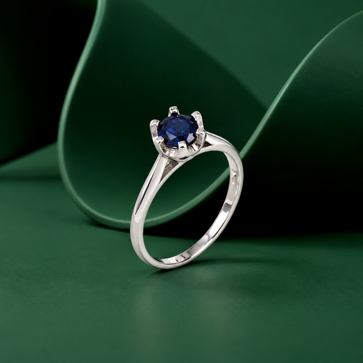 Blue Sapphire Ring – 925 Sterling Silver – OYA by Gemkara view 3