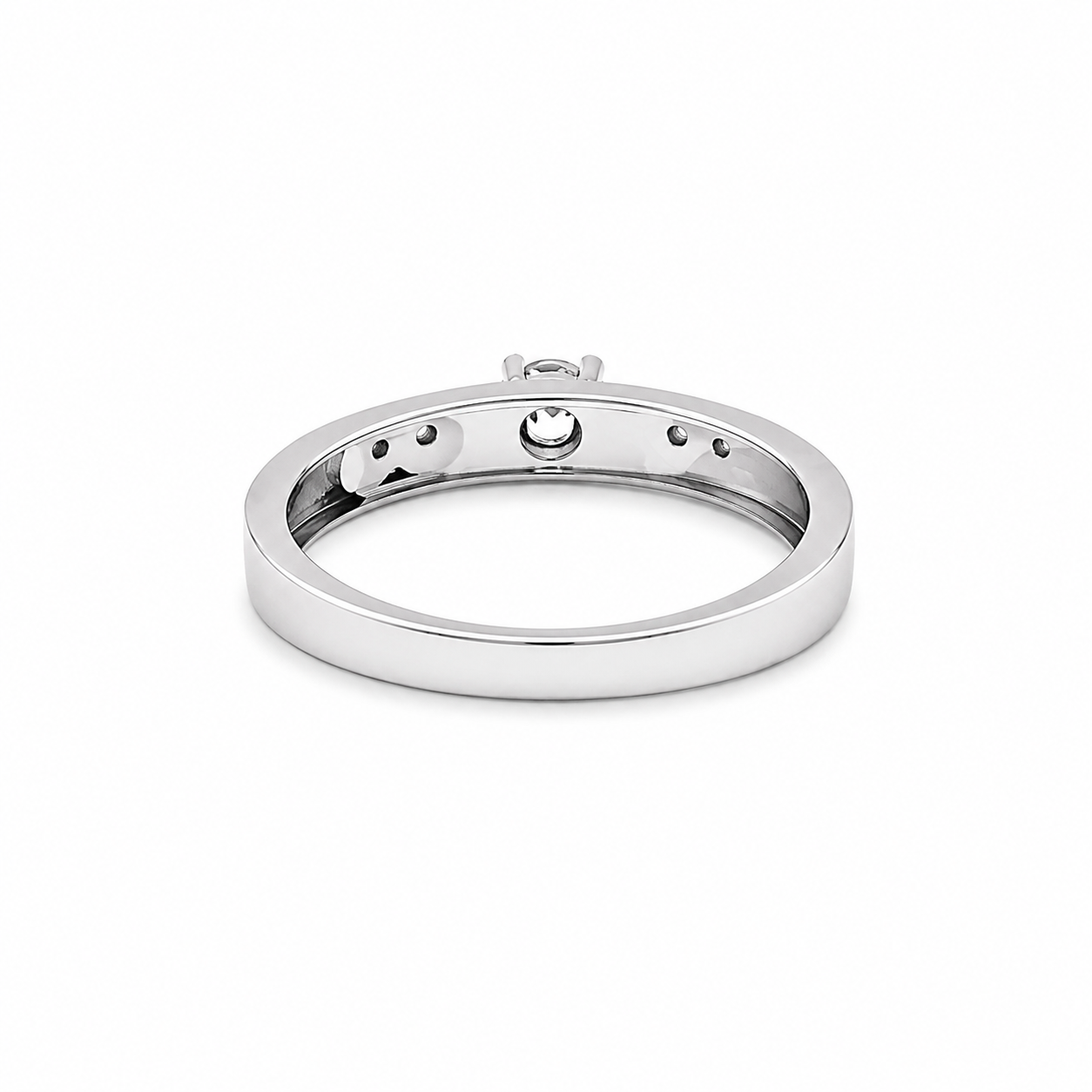 Solitaire Ring with Two-Tone – 925 Sterling Silver – OYA by Gemkara view 3
