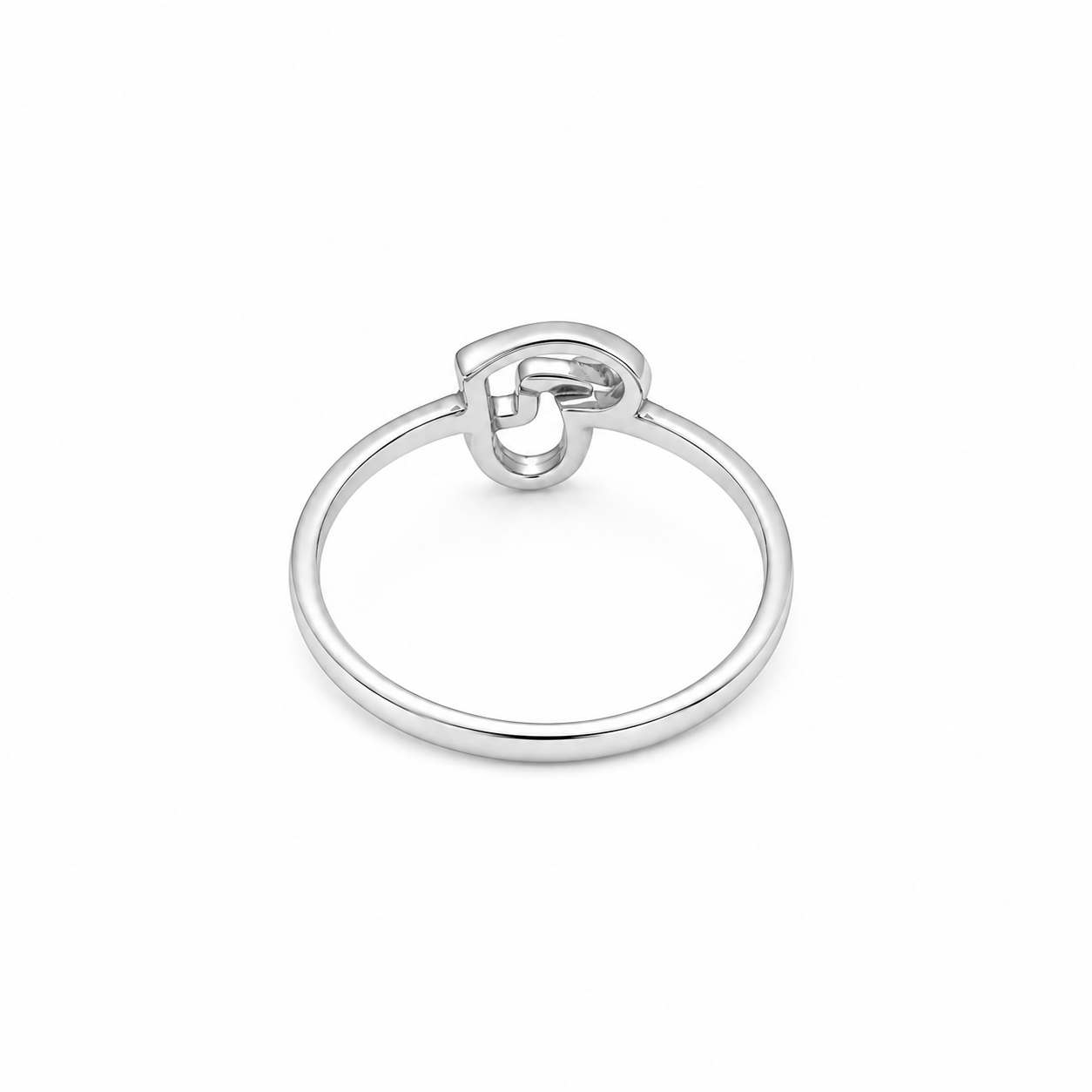 Interlocking Heart Ring – 925 Sterling Silver – OYA by Gemkara view 3