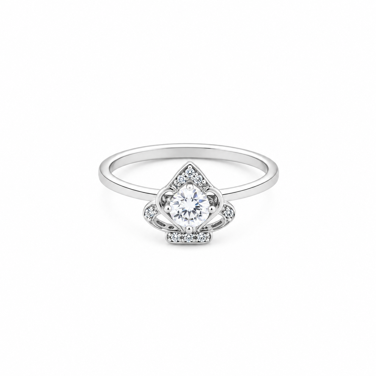 Spade Solitaire Ring – 925 Sterling Silver – OYA by Gemkara view 1