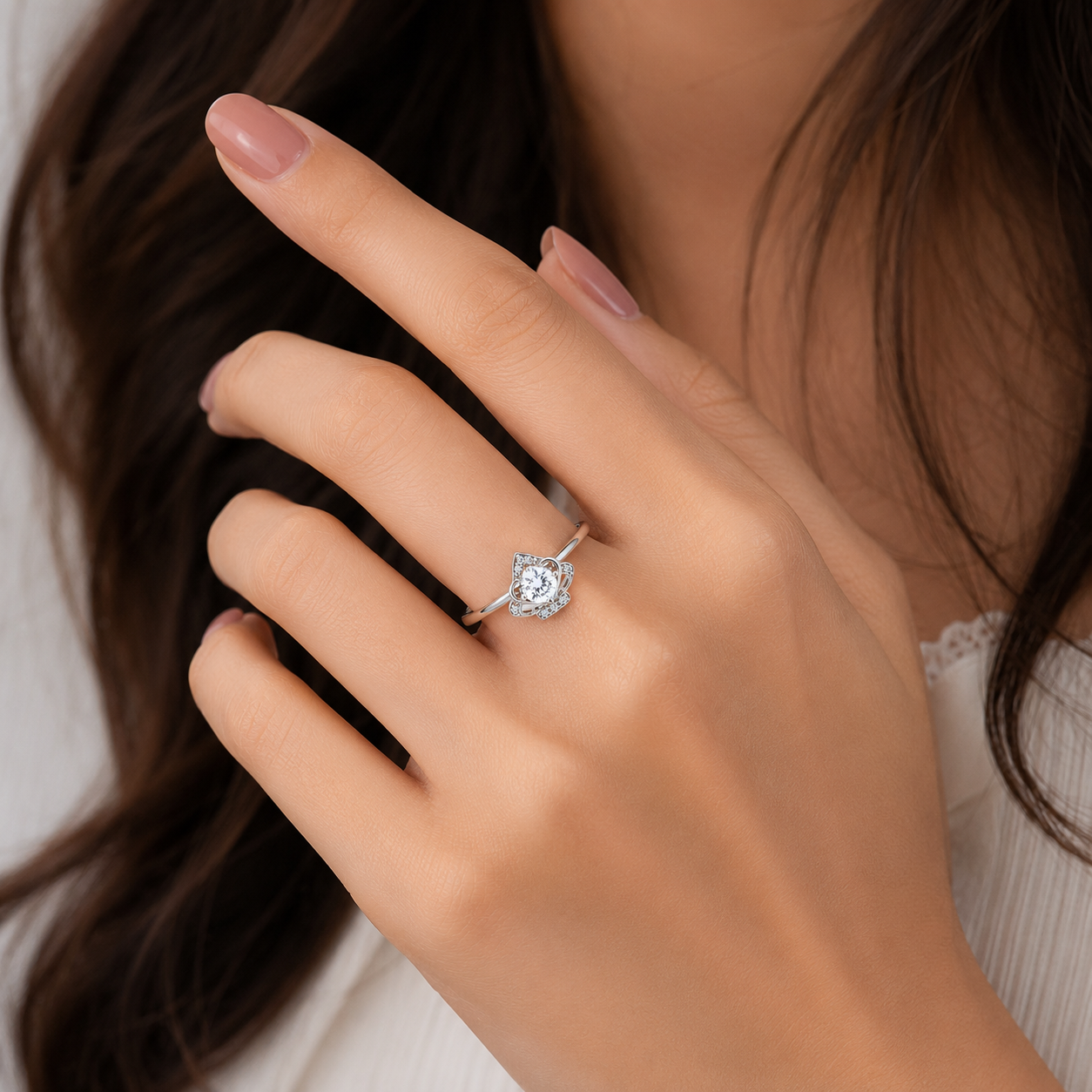 Spade Solitaire Ring – 925 Sterling Silver – OYA by Gemkara view 2