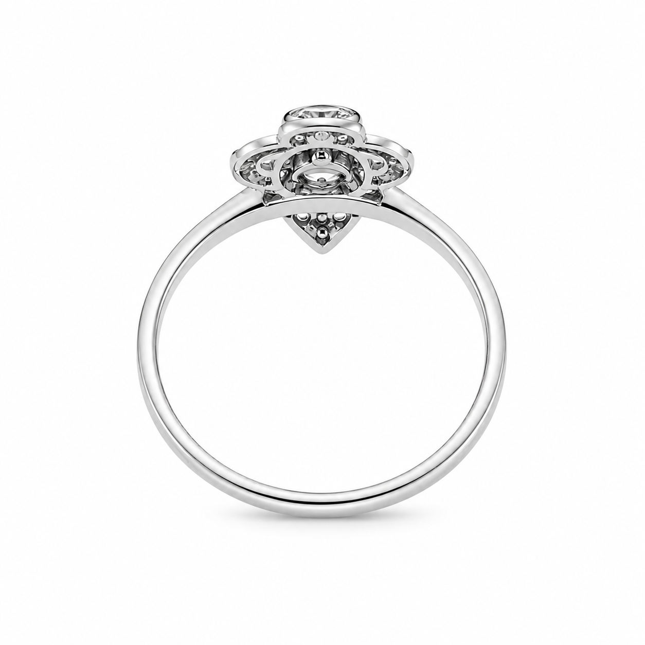 Spade Solitaire Ring – 925 Sterling Silver – OYA by Gemkara view 4