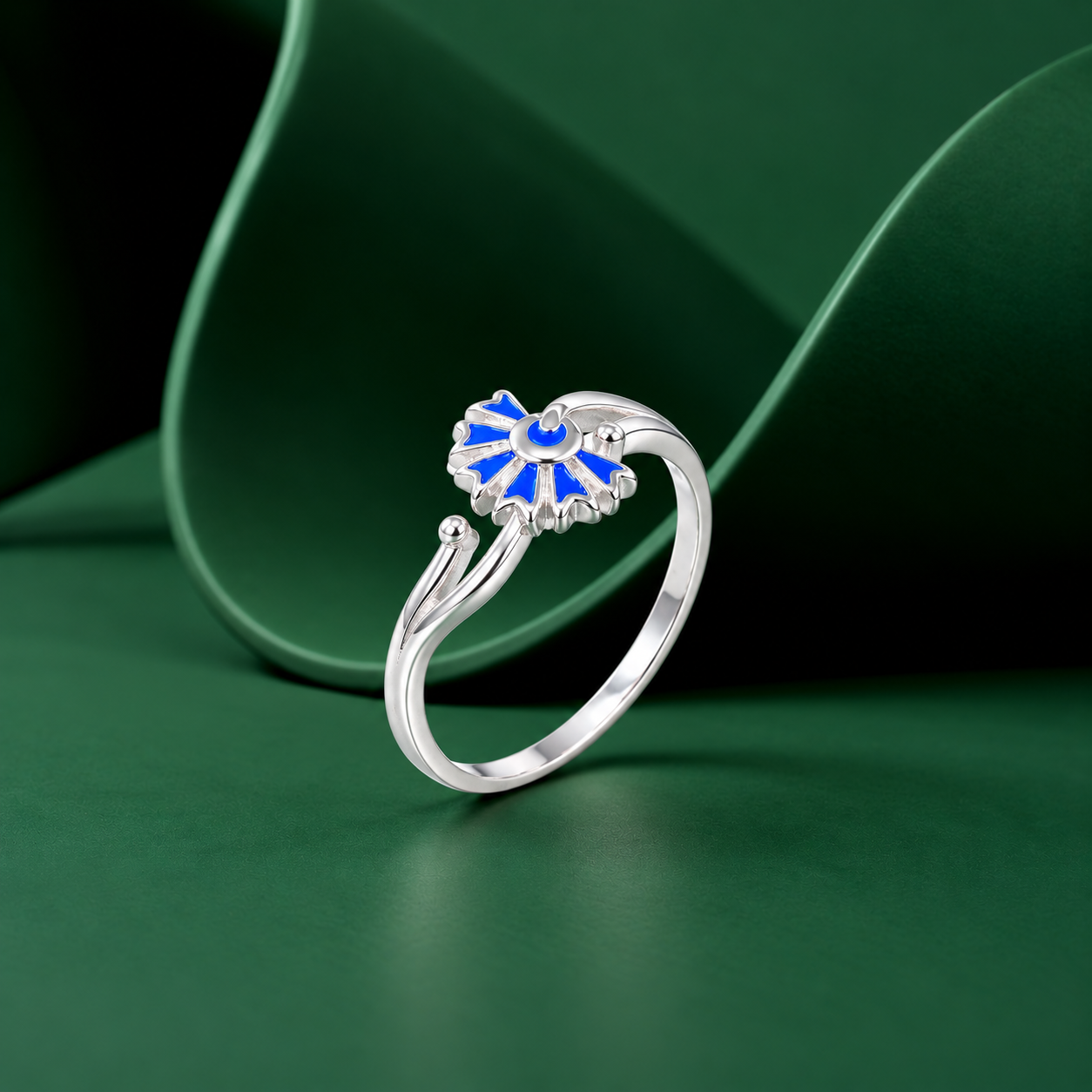 Sun & Moon Ring – 925 Sterling Silver – OYA by Gemkara view 3