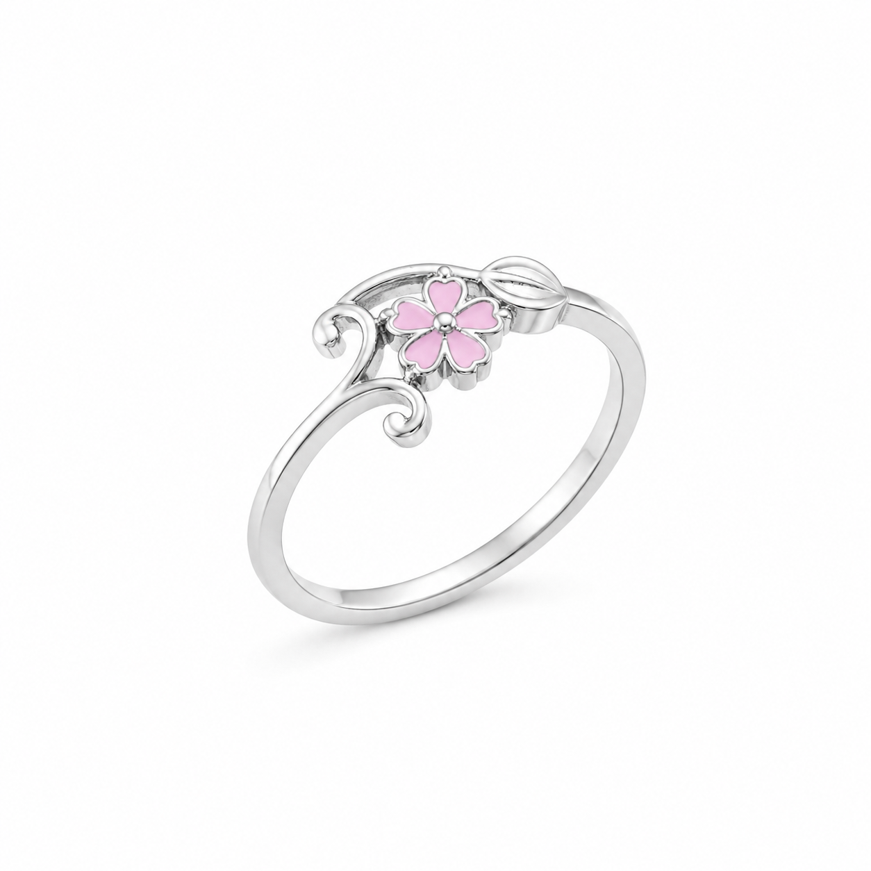 Cherry Blossom Ring – 925 Sterling Silver – OYA by Gemkara view 2