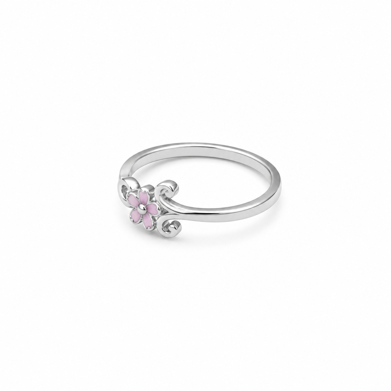 Cherry Blossom Ring – 925 Sterling Silver – OYA by Gemkara view 3