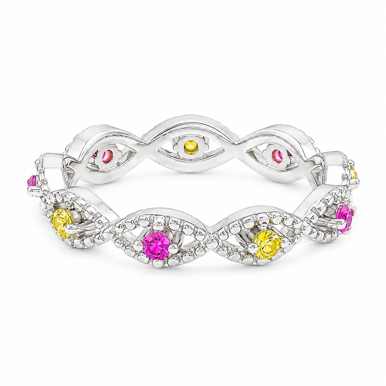 Candy Eternity Ring – 925 Sterling Silver – OYA by Gemkara view 1