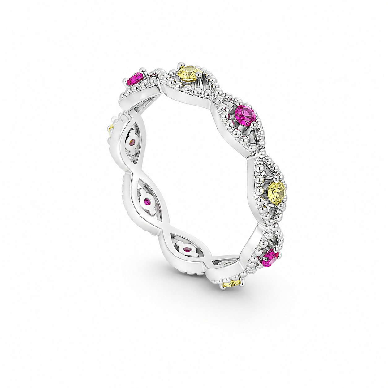 Candy Eternity Ring – 925 Sterling Silver – OYA by Gemkara view 2
