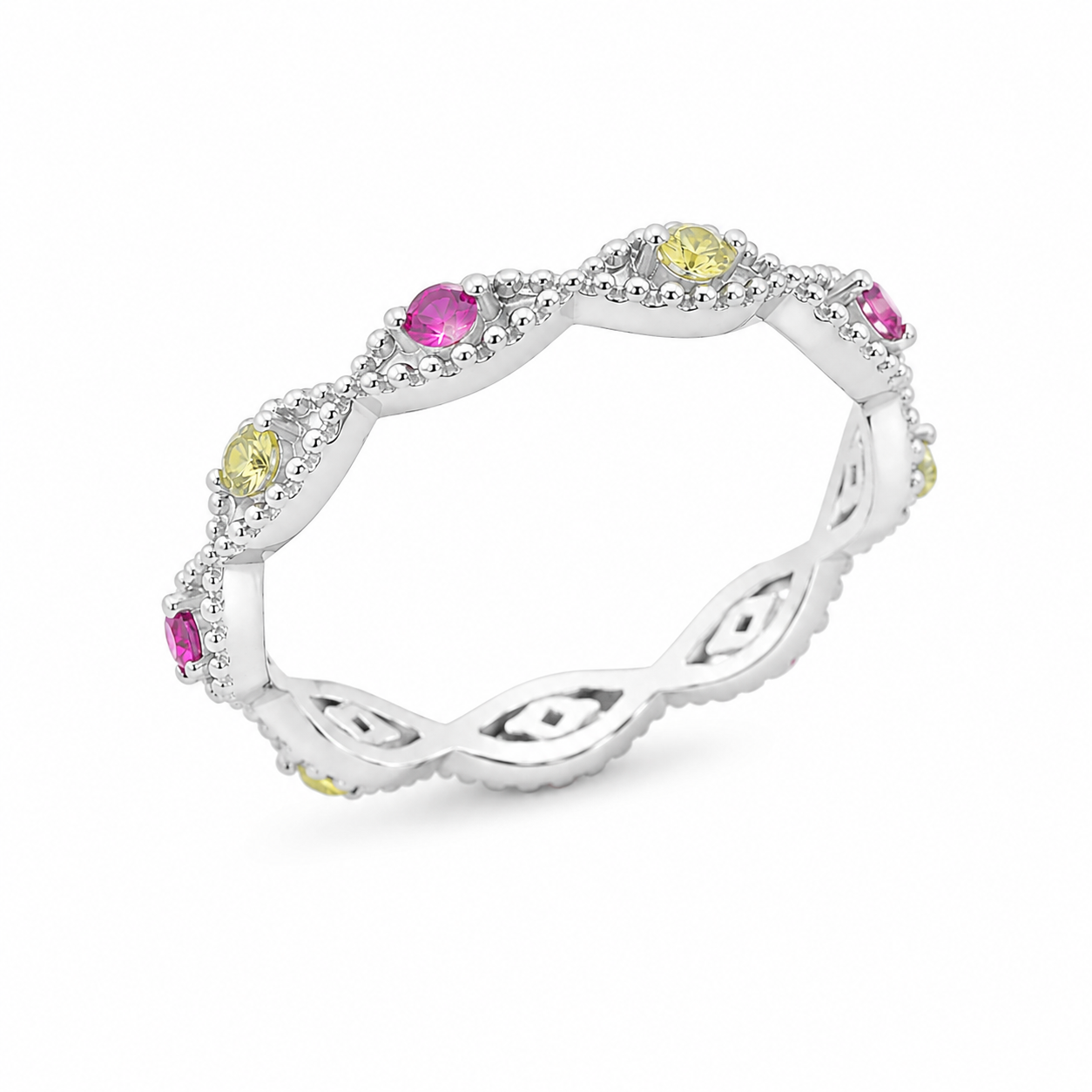Candy Eternity Ring – 925 Sterling Silver – OYA by Gemkara view 3
