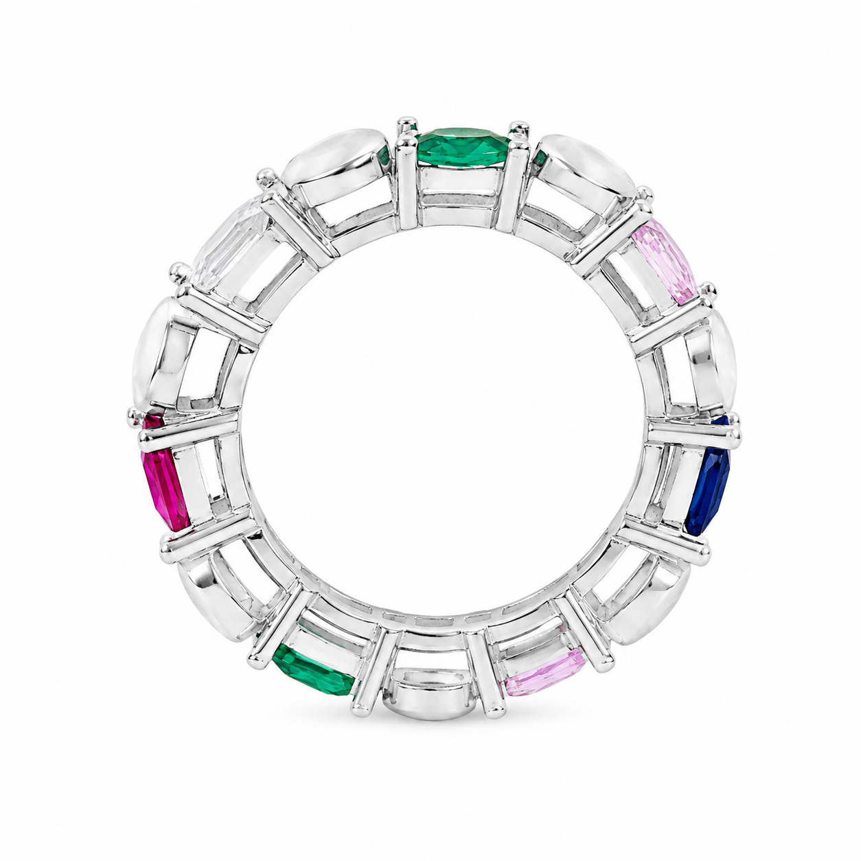 Carnival Eternity Ring – 925 Sterling Silver – OYA by Gemkara view 3