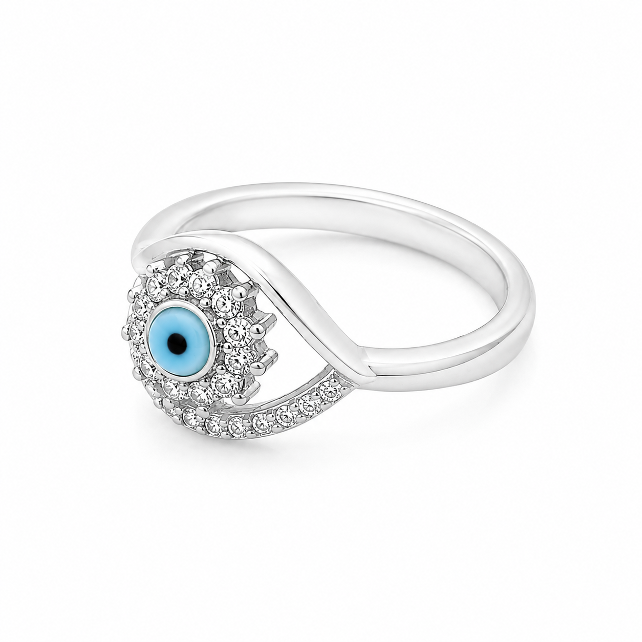 Evil Eye Ring – 925 Sterling Silver – OYA by Gemkara view 2