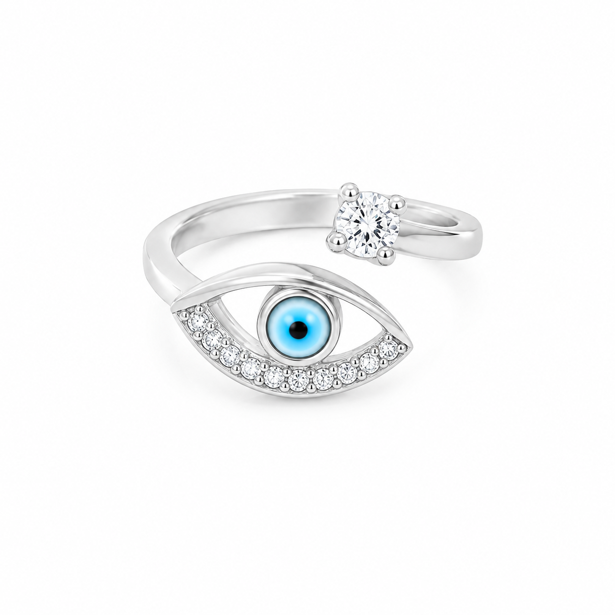 Evil Eye Spark Ring – 925 Sterling Silver – OYA by Gemkara view 1
