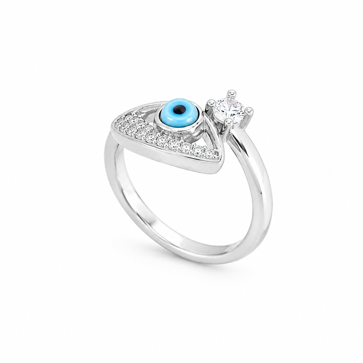 Evil Eye Spark Ring – 925 Sterling Silver – OYA by Gemkara view 2