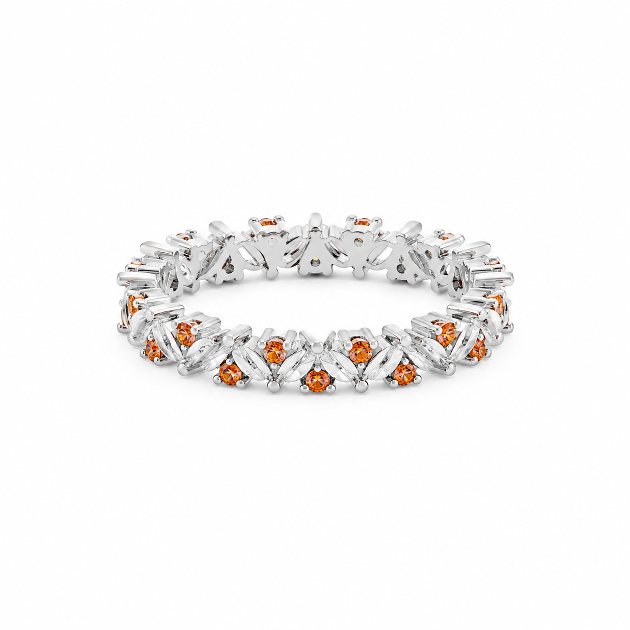Sunset Eternity Ring – 925 Sterling Silver – OYA by Gemkara view 1