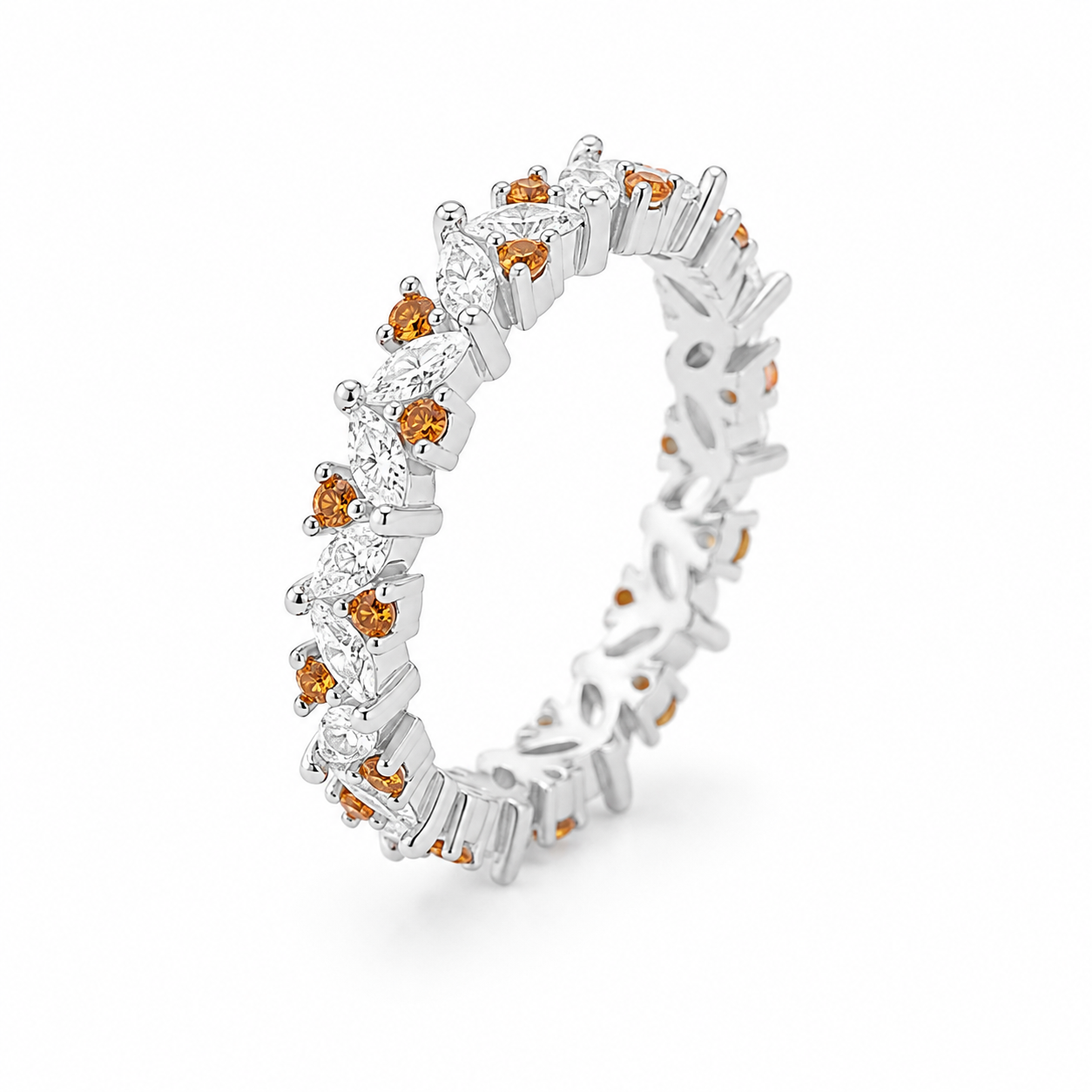 Sunset Eternity Ring – 925 Sterling Silver – OYA by Gemkara view 2
