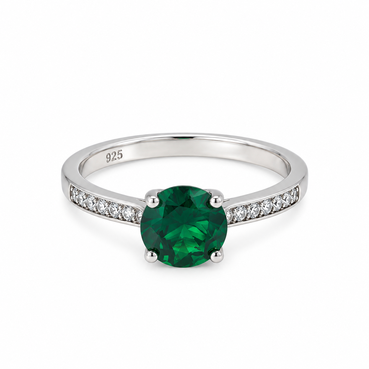 Emerald Ring – 925 Sterling Silver – OYA by Gemkara view 1
