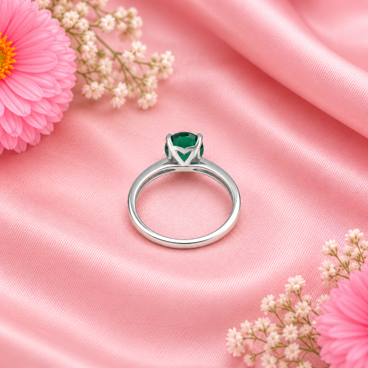 Emerald Ring – 925 Sterling Silver – OYA by Gemkara view 4