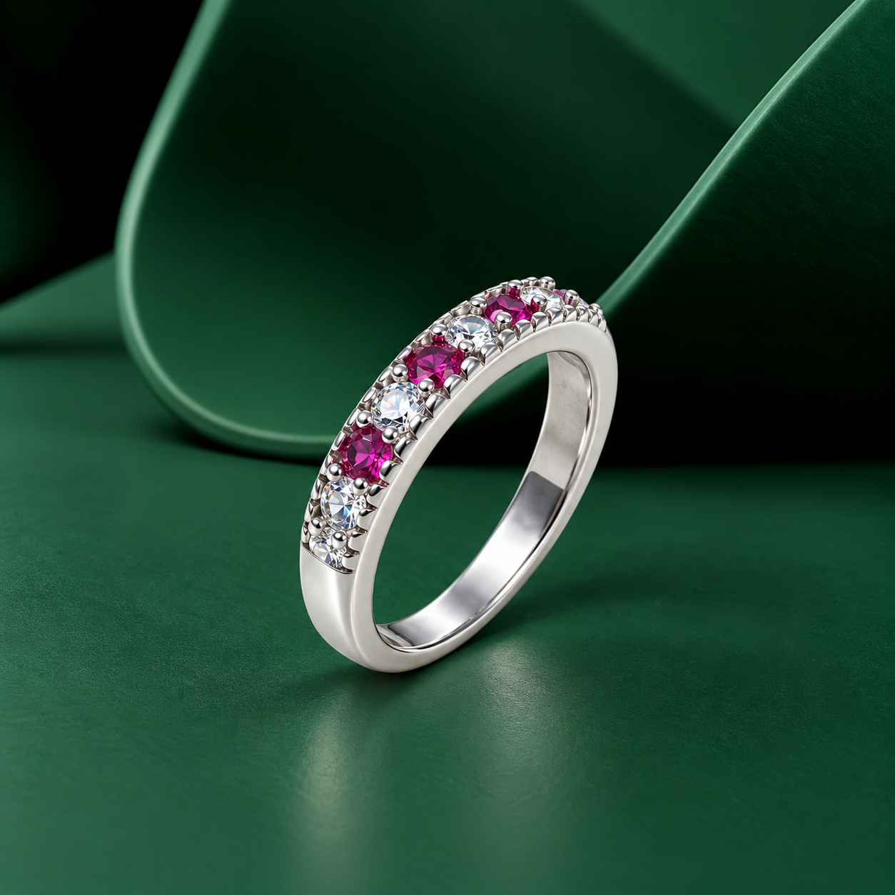 Ruby CZ Ring – 925 Sterling Silver – OYA by Gemkara view 3