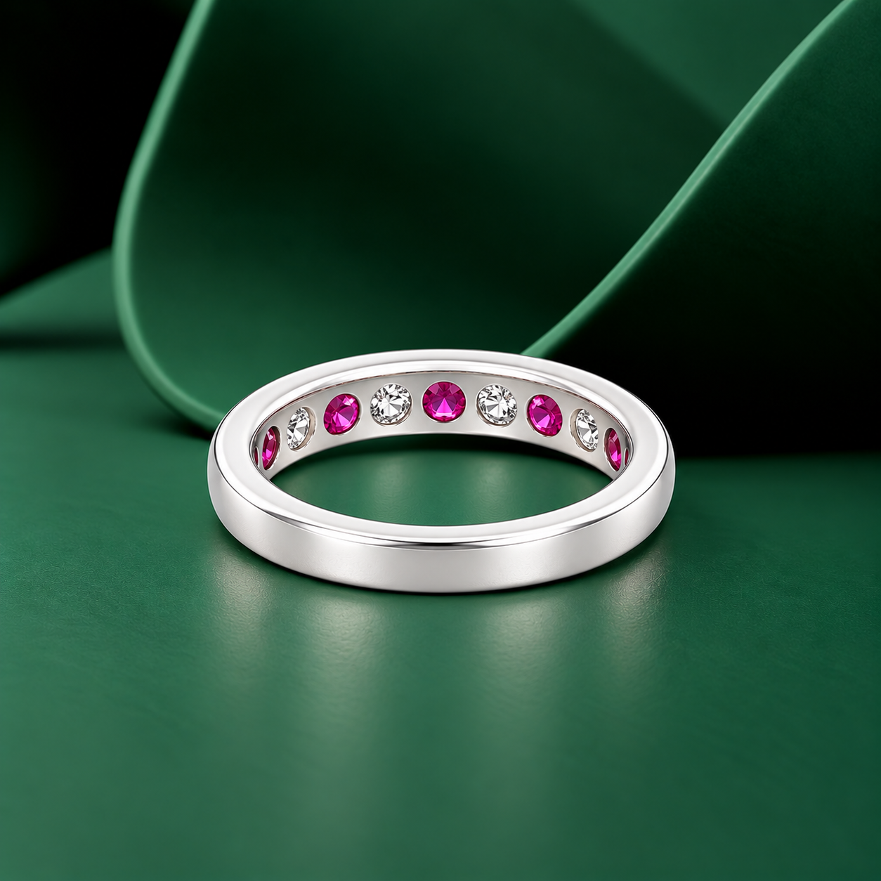 Ruby CZ Ring – 925 Sterling Silver – OYA by Gemkara view 4
