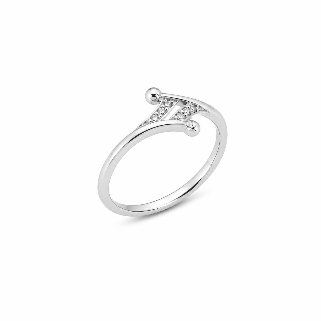 Chevron Open Ring – 925 Sterling Silver – OYA by Gemkara view 3