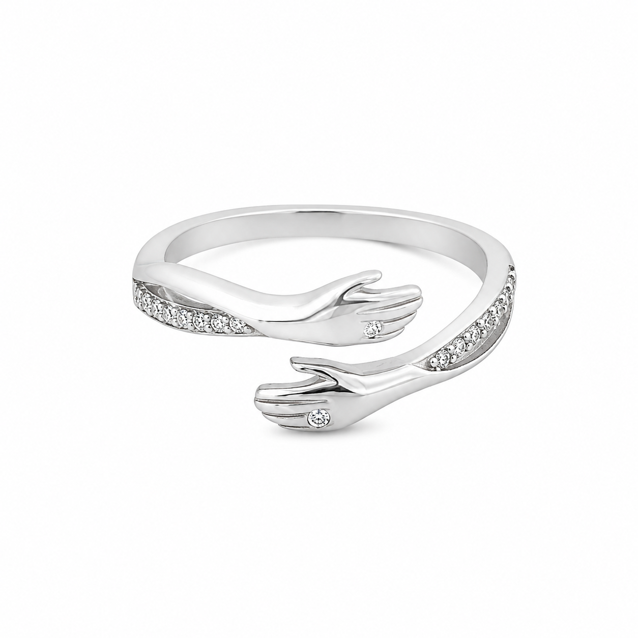Diamond Hug Ring – 925 Sterling Silver – OYA by Gemkara view 1