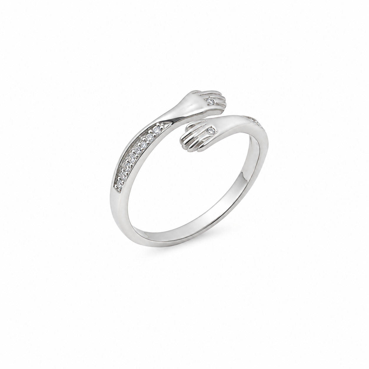 Diamond Hug Ring – 925 Sterling Silver – OYA by Gemkara view 3