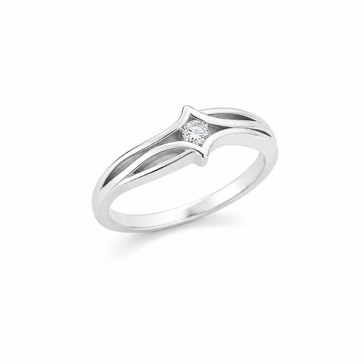 Wave Diamond Ring – 925 Sterling Silver – OYA by Gemkara view 2