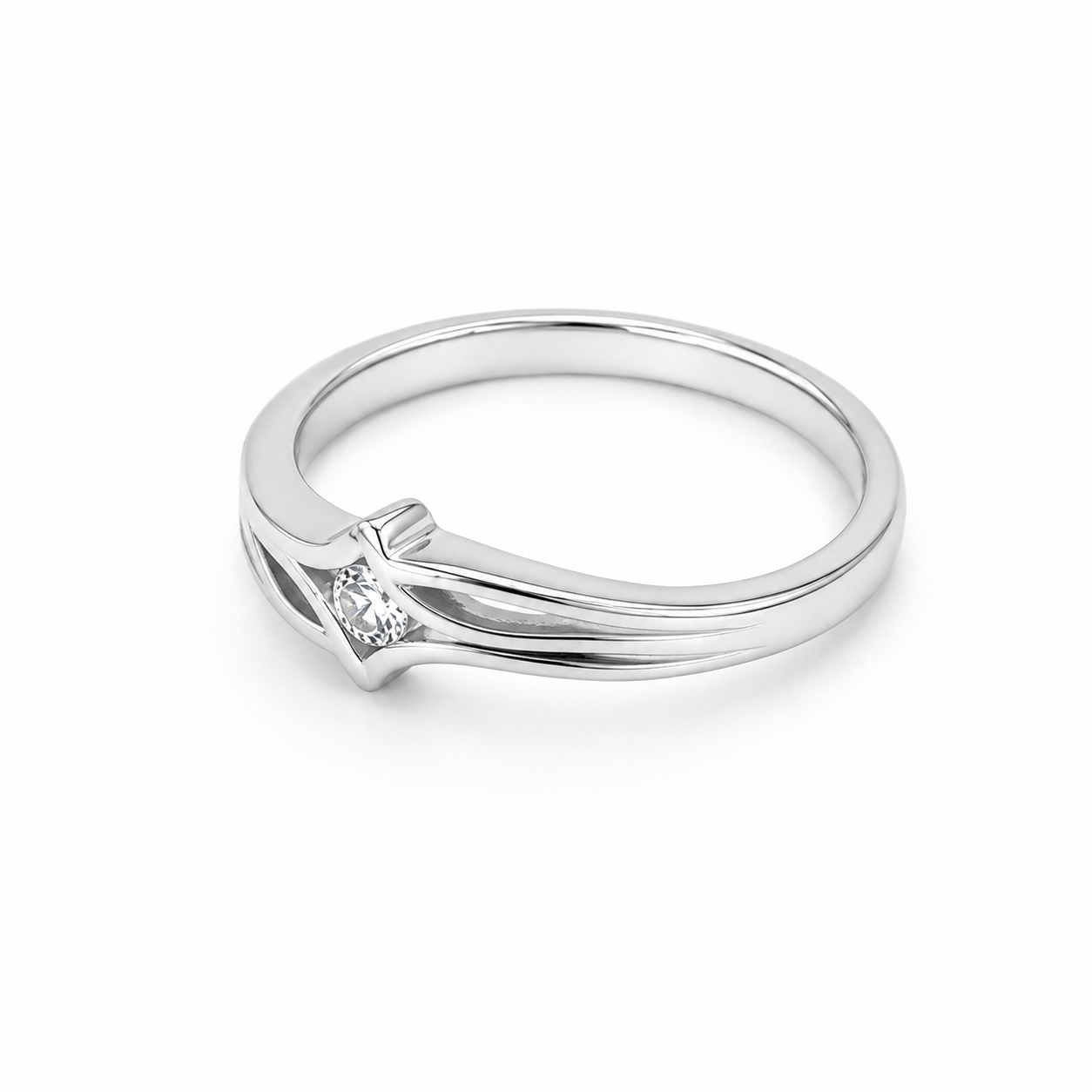 Wave Diamond Ring – 925 Sterling Silver – OYA by Gemkara view 3
