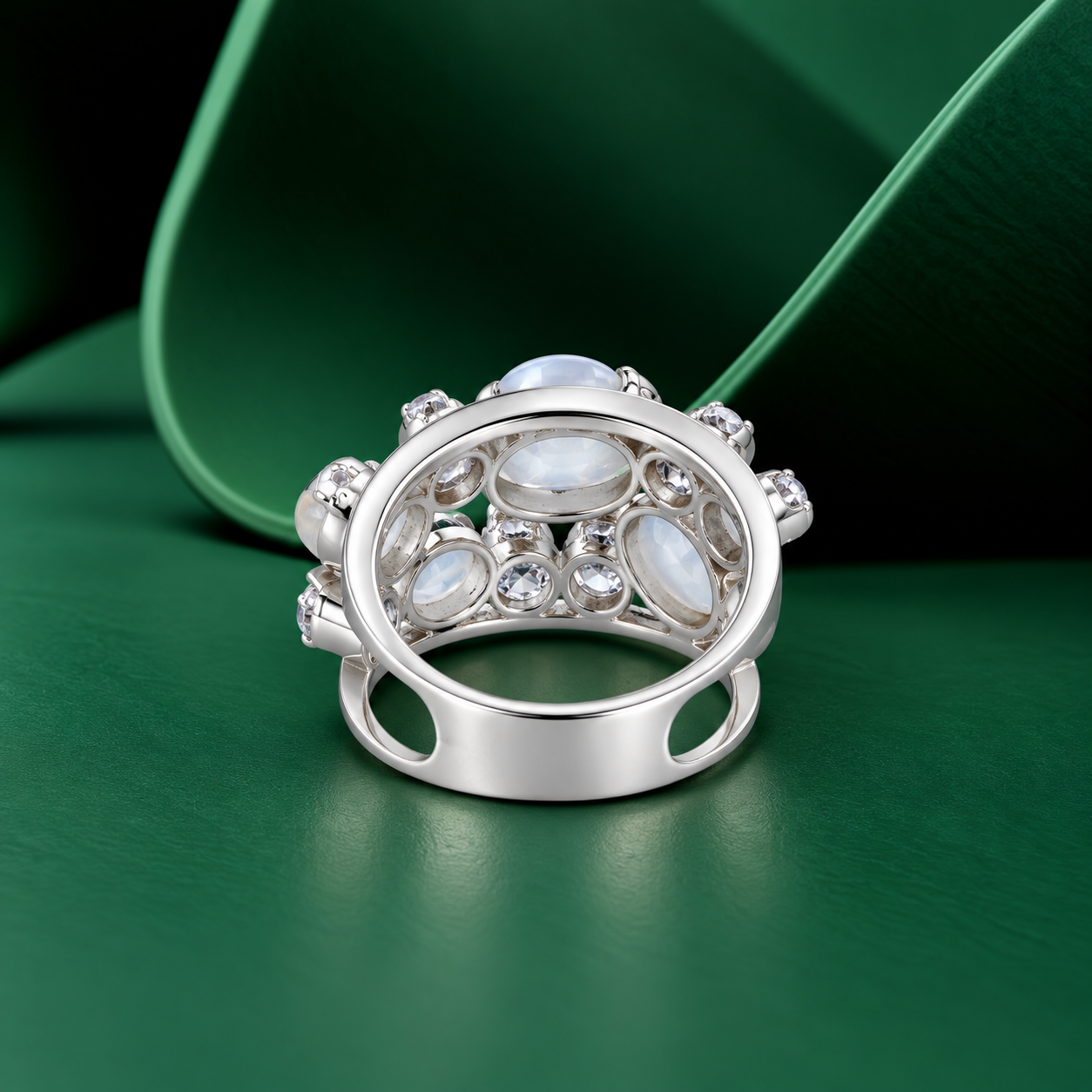 White Stone Cluster Ring – 925 Sterling Silver – OYA by Gemkara view 4