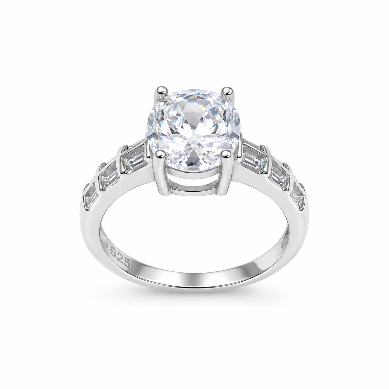 Radiant Solitaire Ring – 925 Sterling Silver – OYA by Gemkara view 1