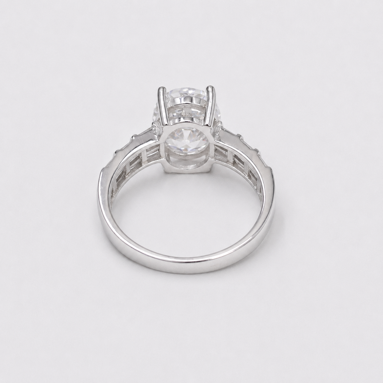 Radiant Solitaire Ring – 925 Sterling Silver – OYA by Gemkara view 3