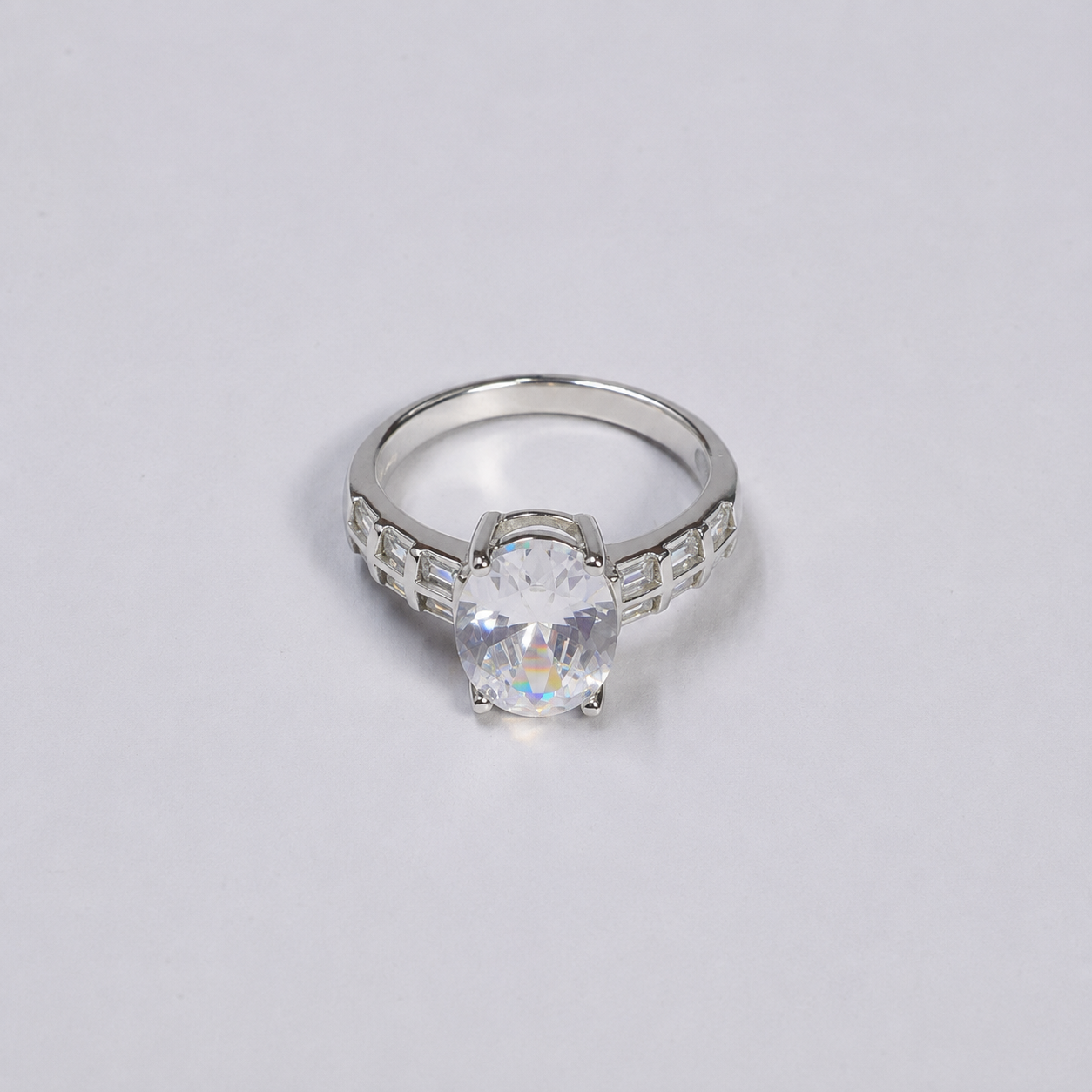 Radiant Solitaire Ring – 925 Sterling Silver – OYA by Gemkara view 4