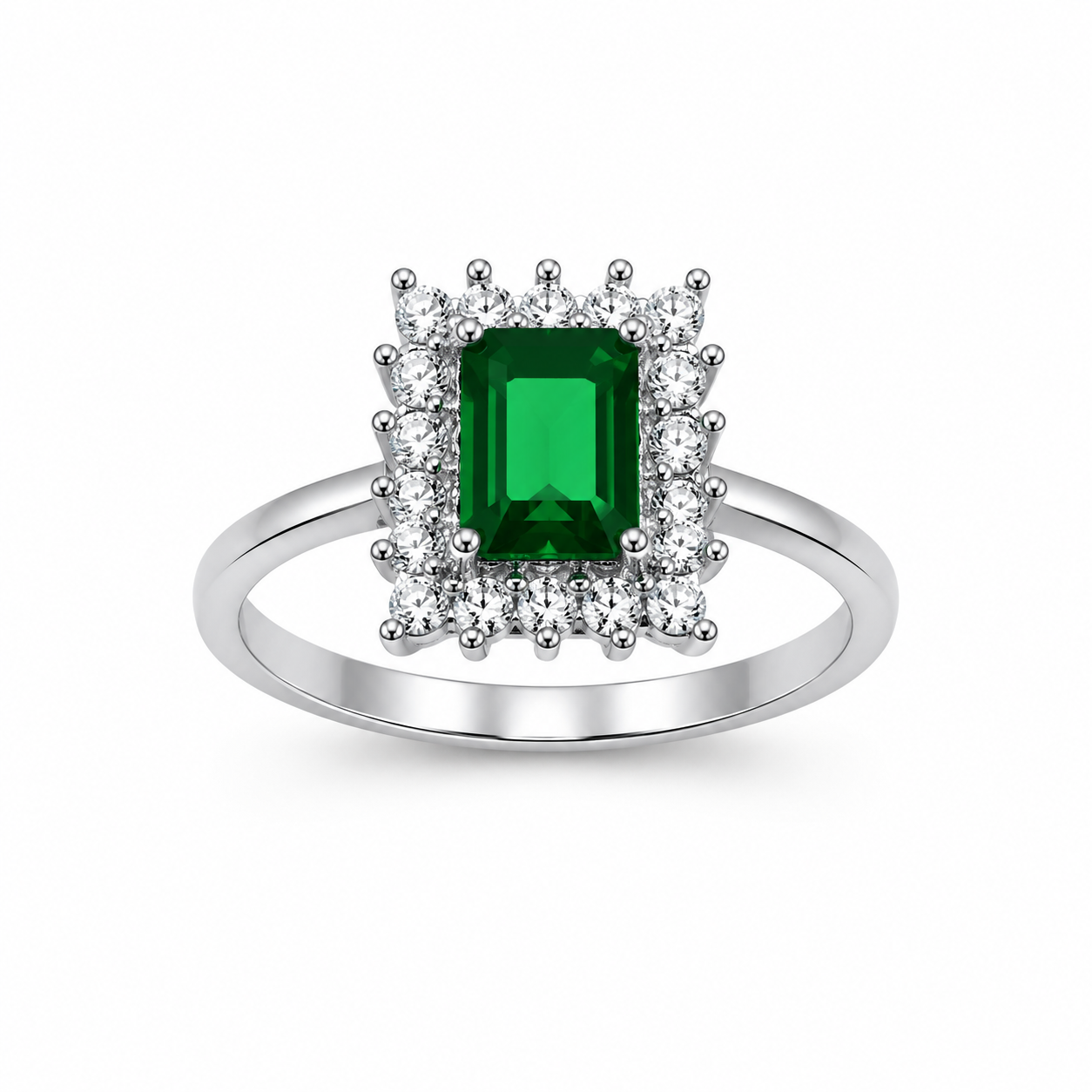 Royal Emerald Ring – 925 Sterling Silver – OYA by Gemkara view 1