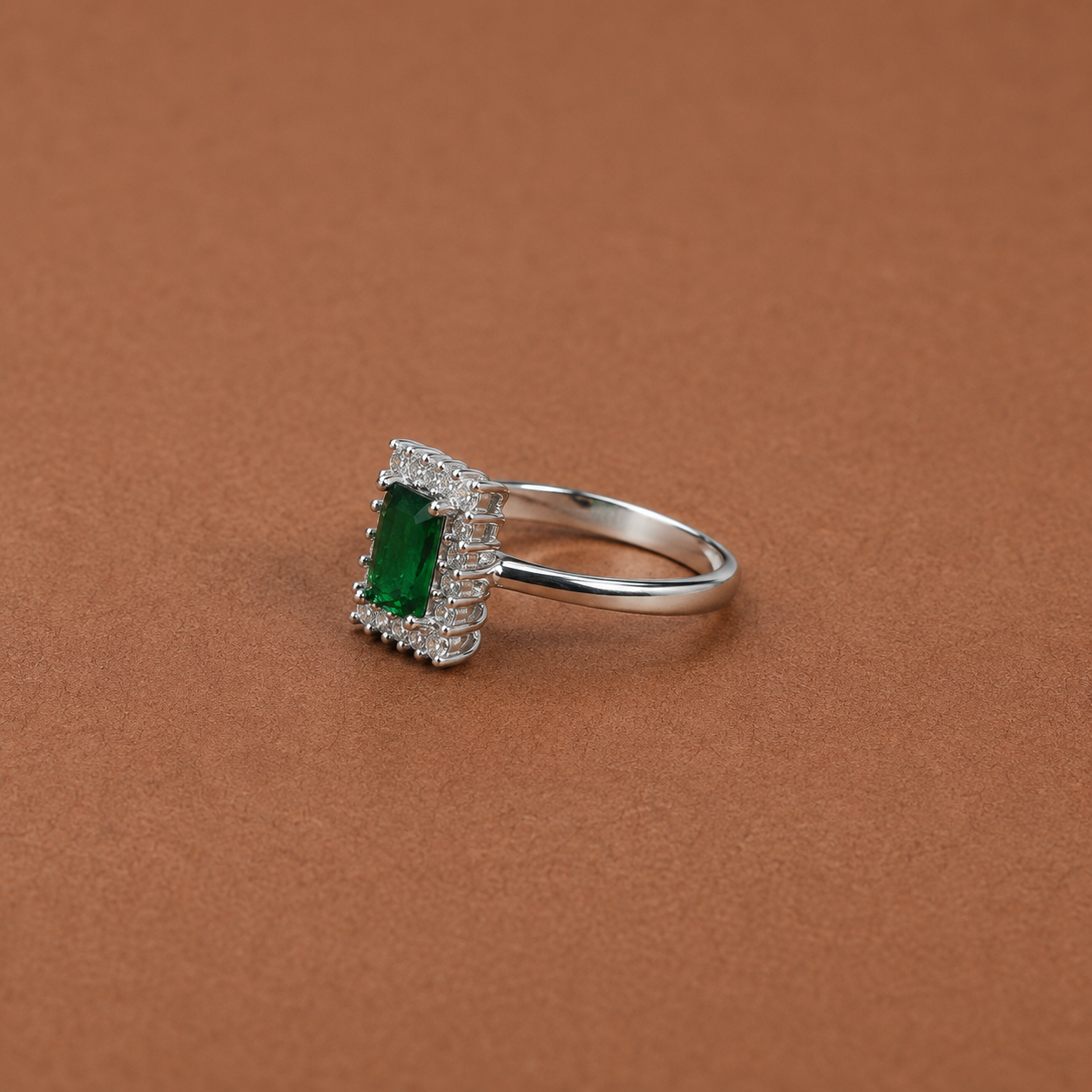 Royal Emerald Ring – 925 Sterling Silver – OYA by Gemkara view 2