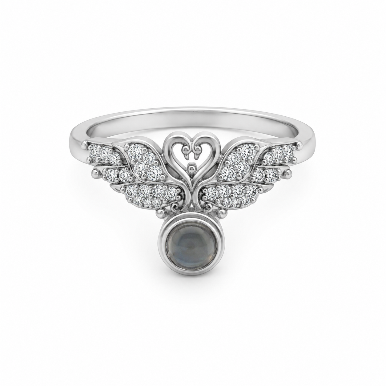 Floral Swirl CZ Ring – 925 Sterling Silver – OYA by Gemkara view 1