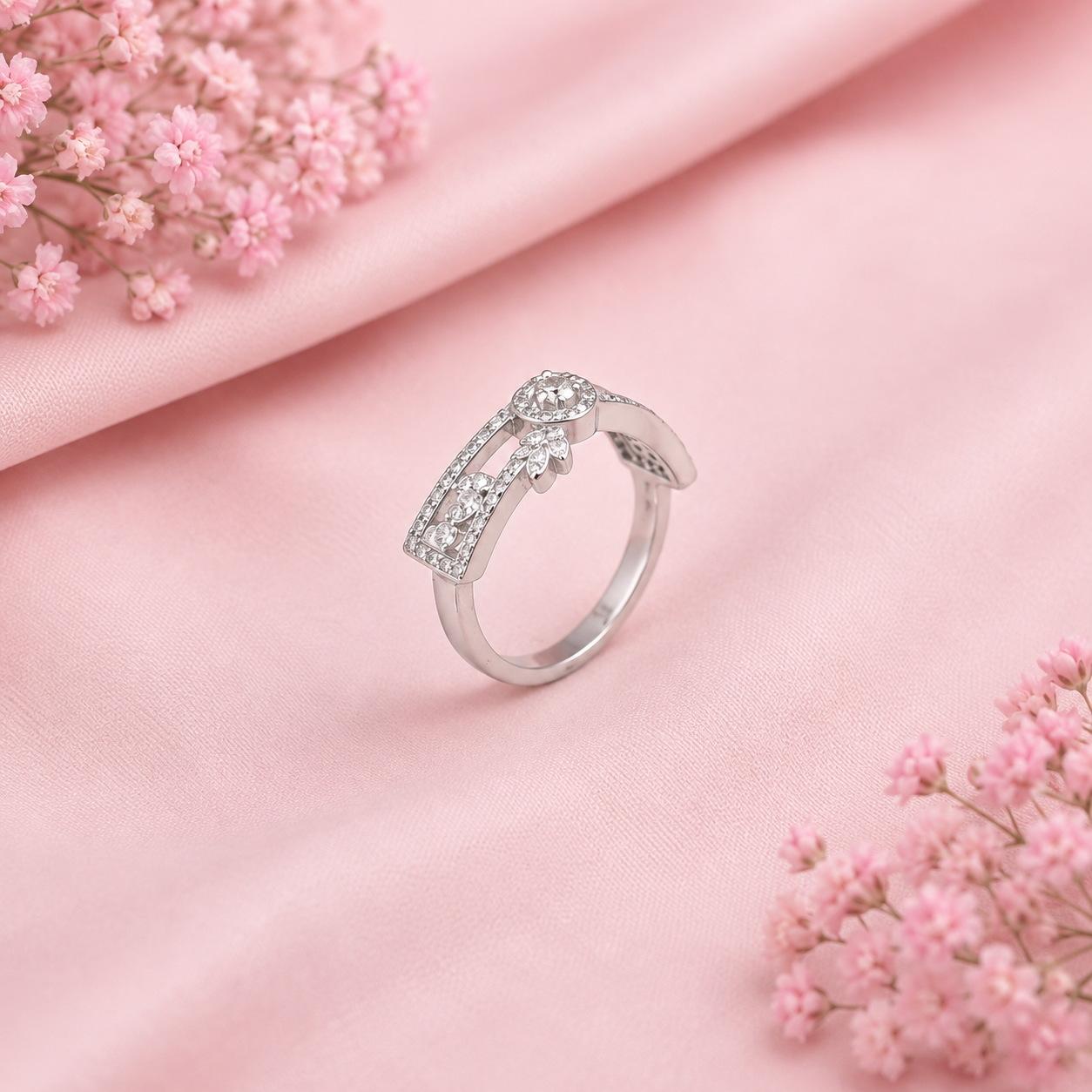 Floral Ring – 925 Sterling Silver – OYA by Gemkara view 2