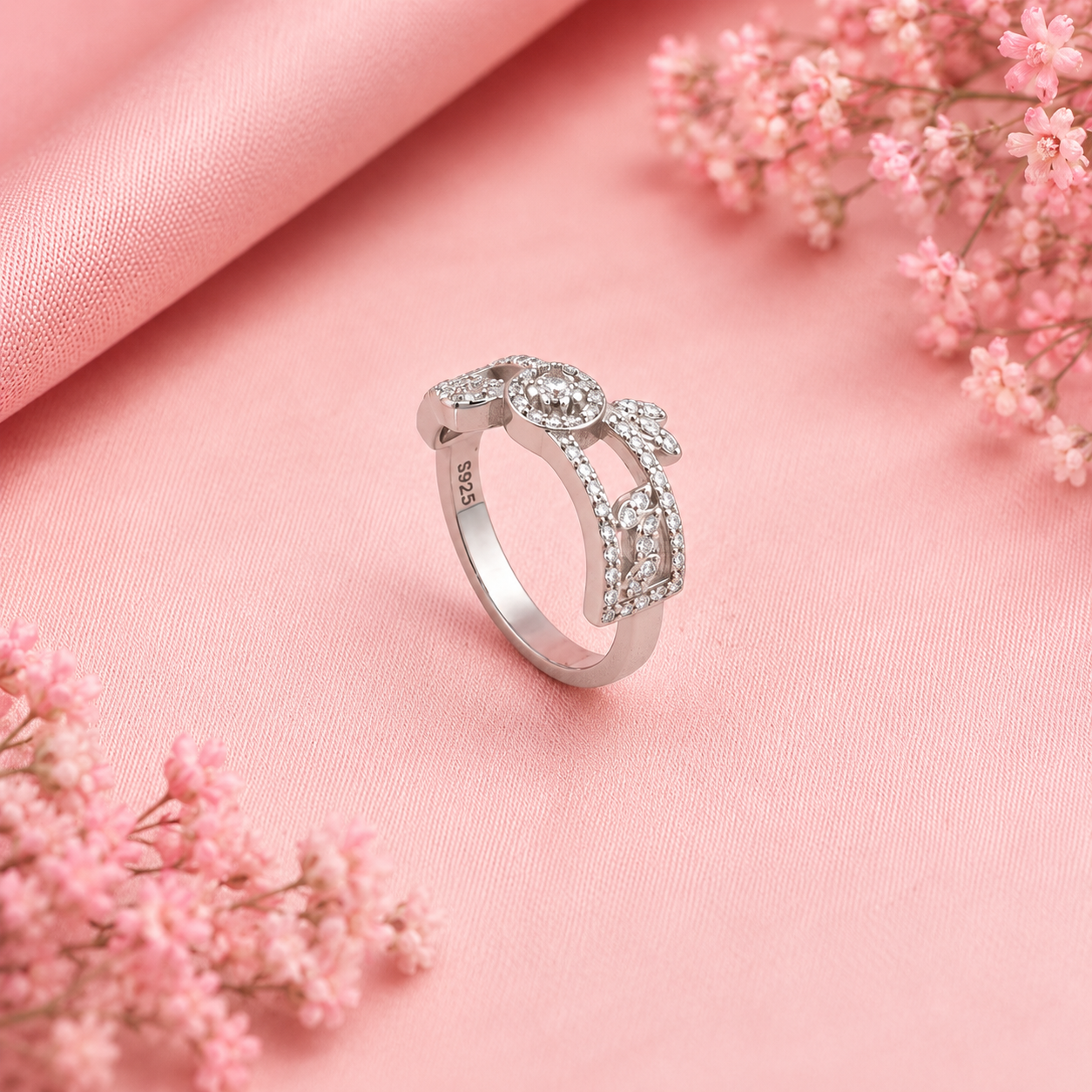 Floral Ring – 925 Sterling Silver – OYA by Gemkara view 4