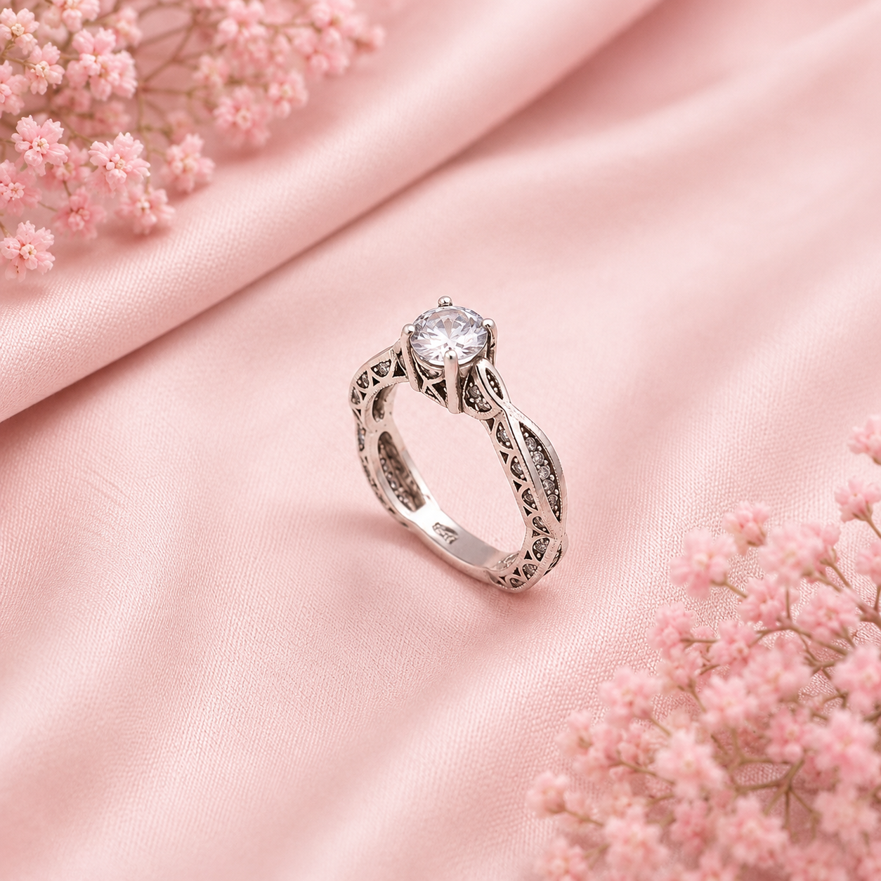 Solitaire Ring – 925 Sterling Silver – OYA by Gemkara view 3
